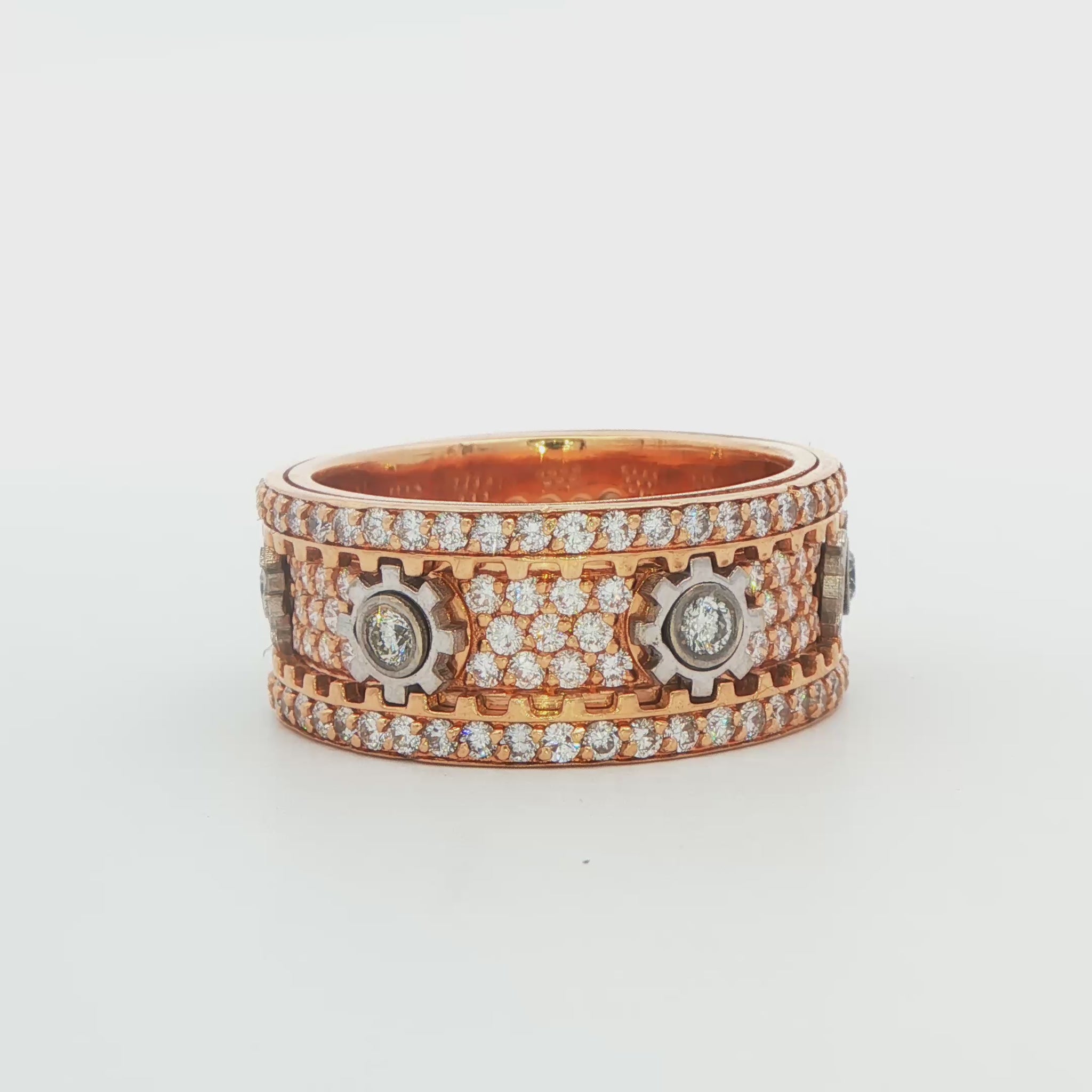 Diamond Moving Gear Fashion Ring