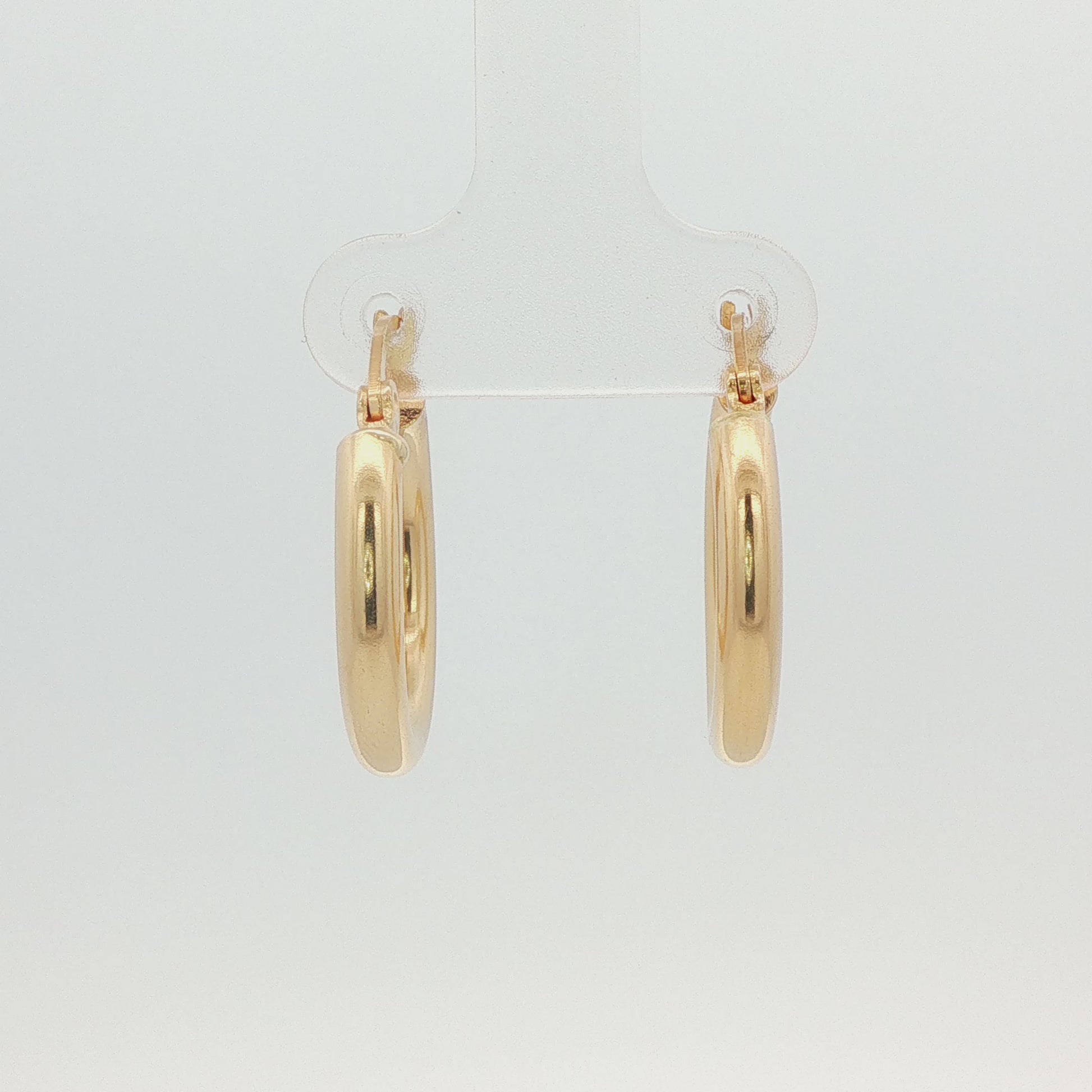 14K YG POLISHED 20MM 3.20MM WIDE HOOP