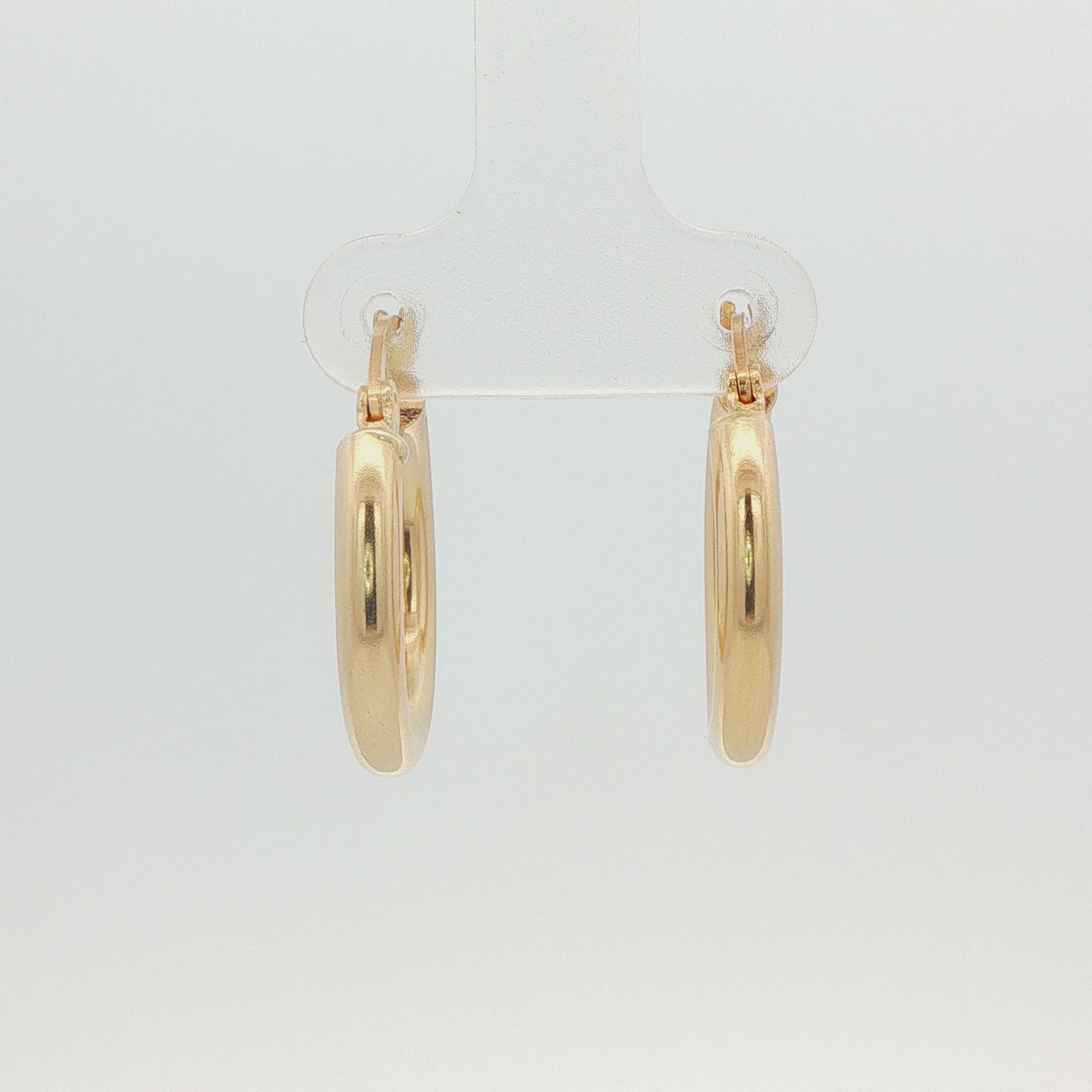 14K YG POLISHED 20MM 3.20MM WIDE HOOP