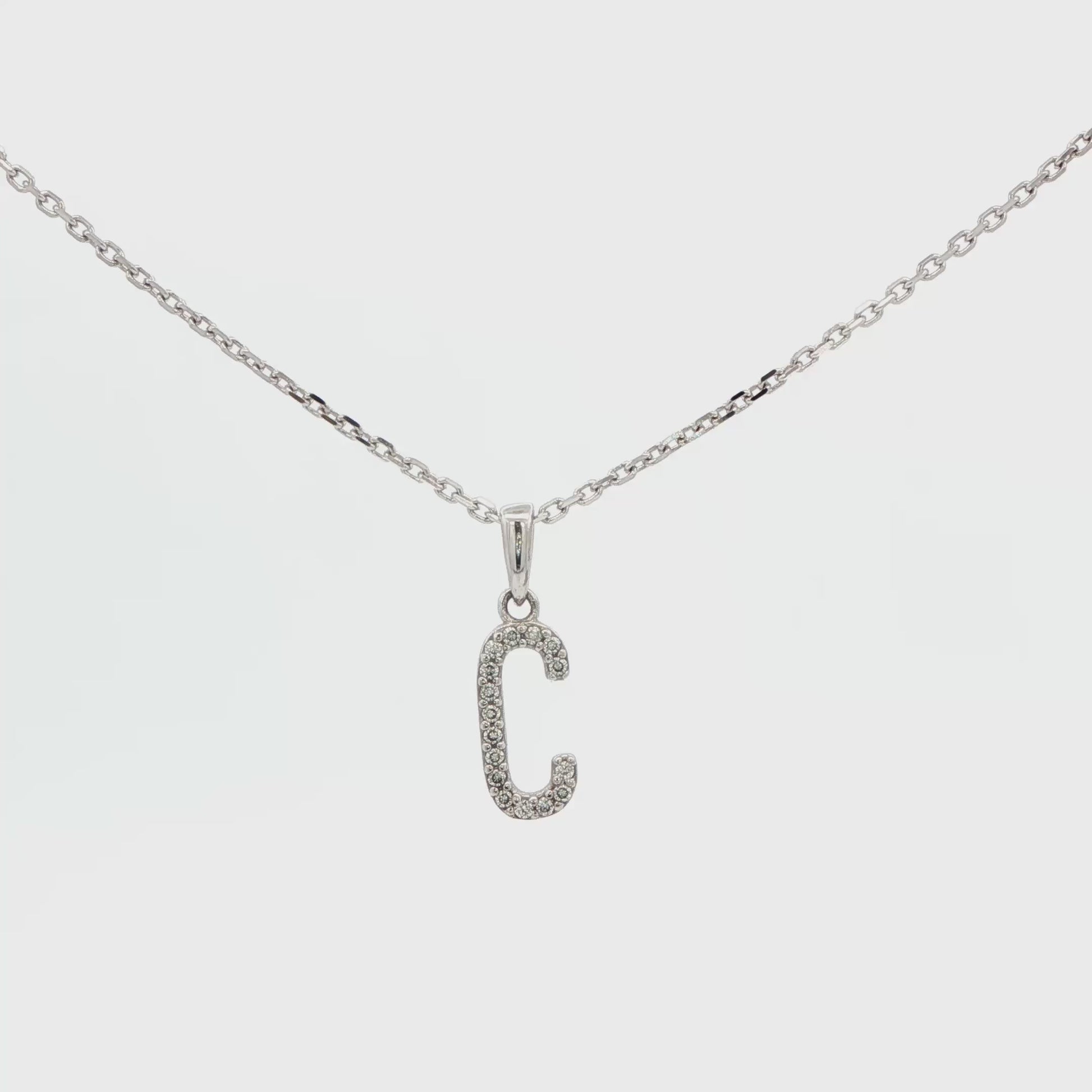 Diamond Initial C Necklace