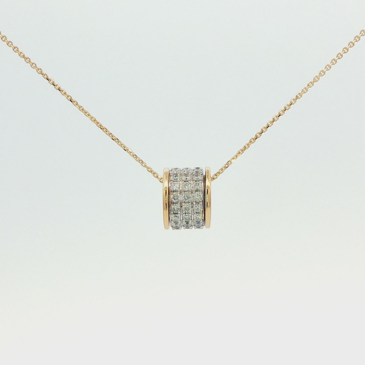 Two-Tone Diamond Rolling Pendant
