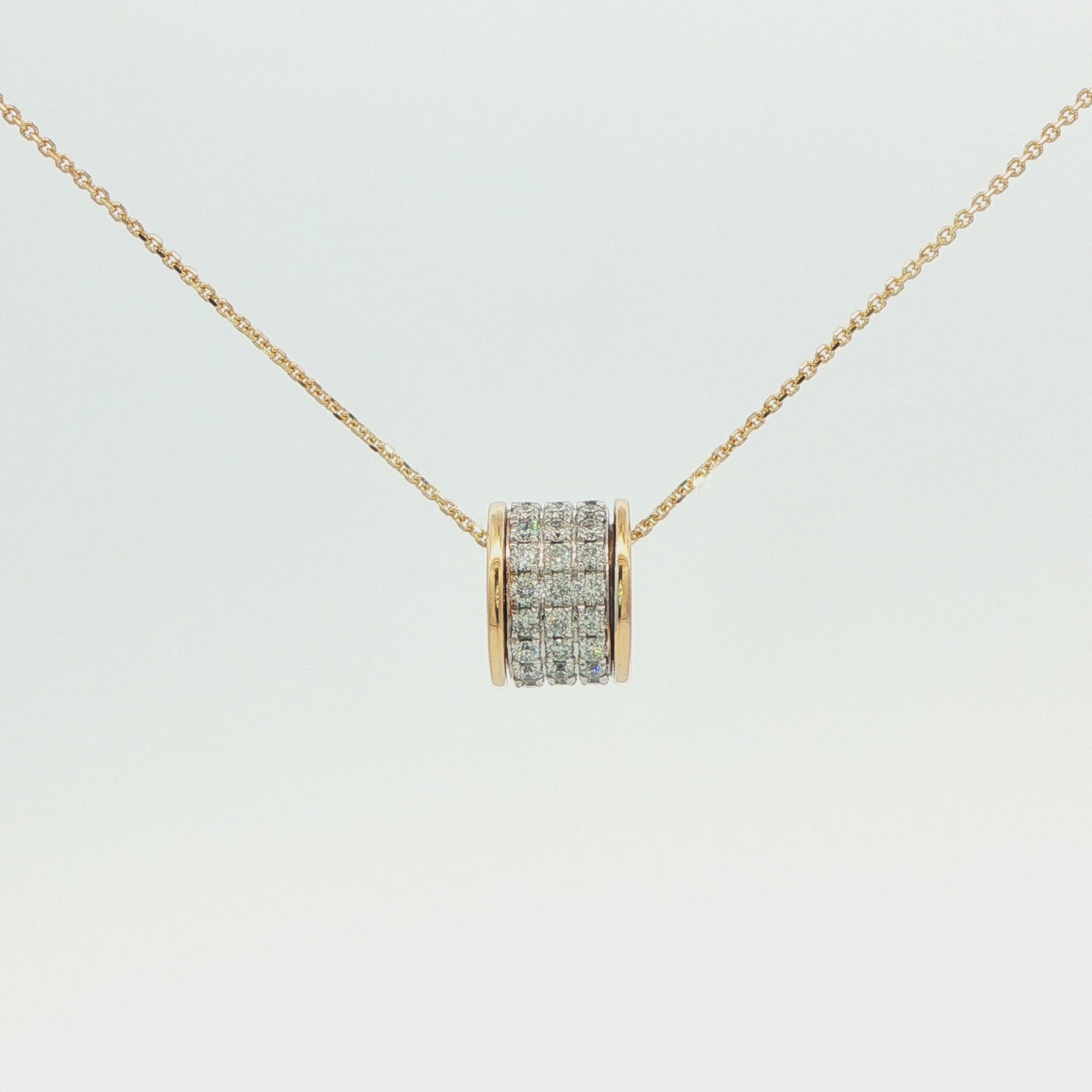 Two-Tone Diamond Rolling Pendant
