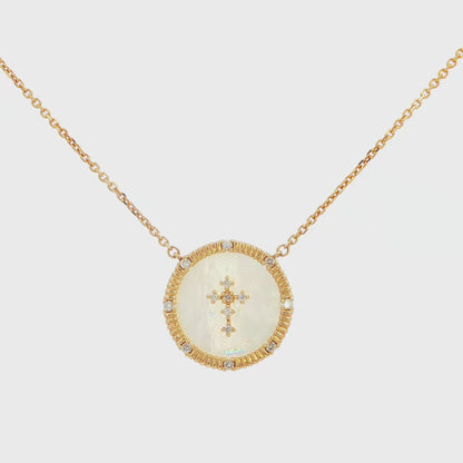 Diamond Mother-of-Pearl Cross Necklace