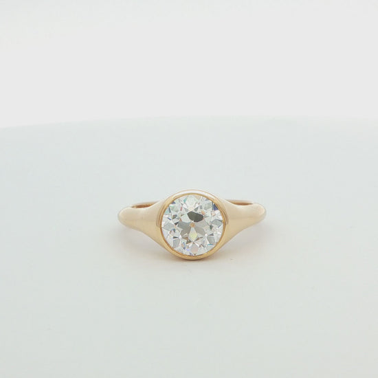 14K Yellow Gold Lab-Grown Diamond Bezel Set Engagement Ring
