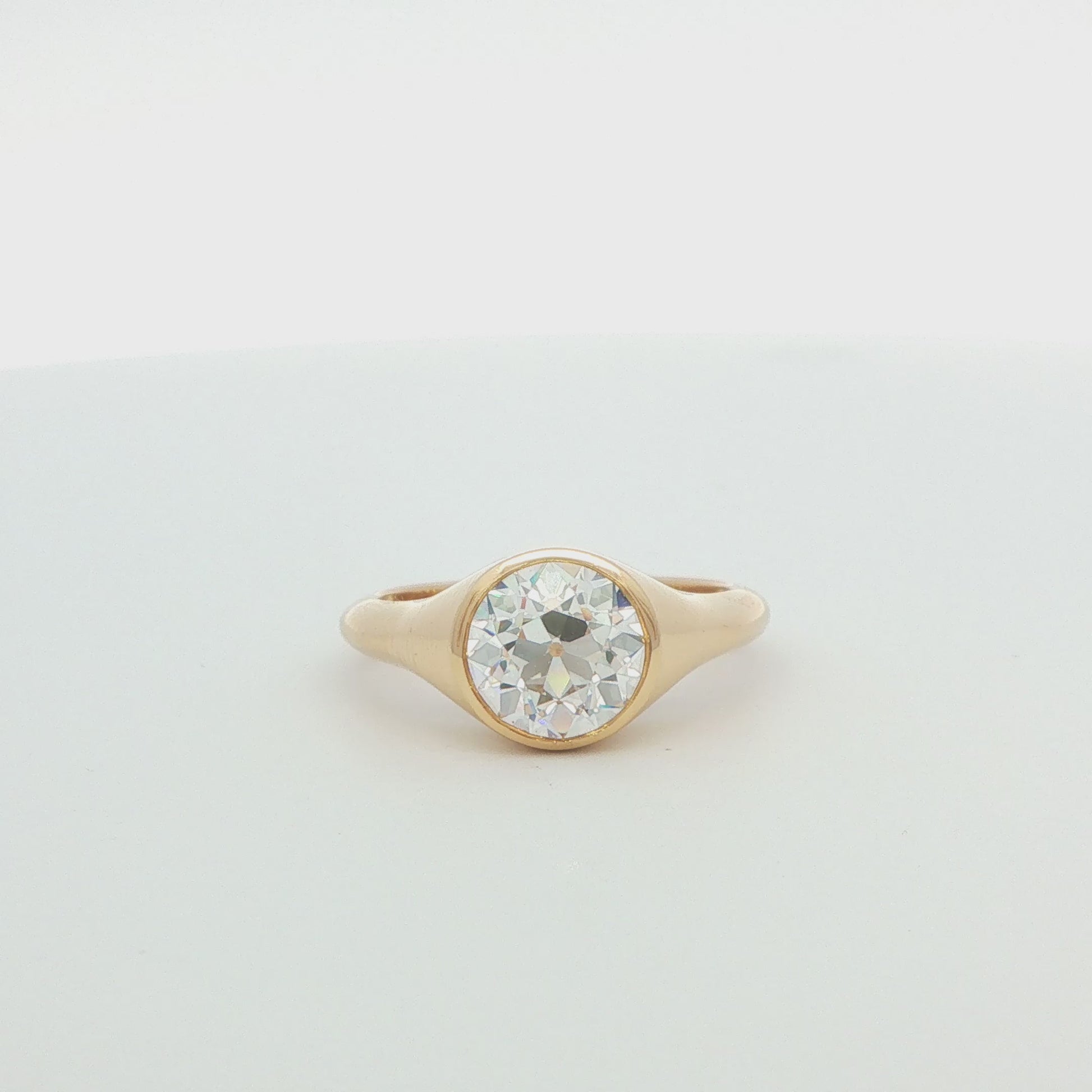 14K Yellow Gold Lab-Grown Diamond Bezel Set Engagement Ring