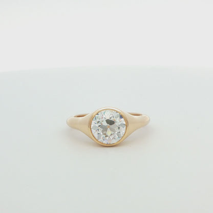 14K Yellow Gold Lab-Grown Diamond Bezel Set Engagement Ring