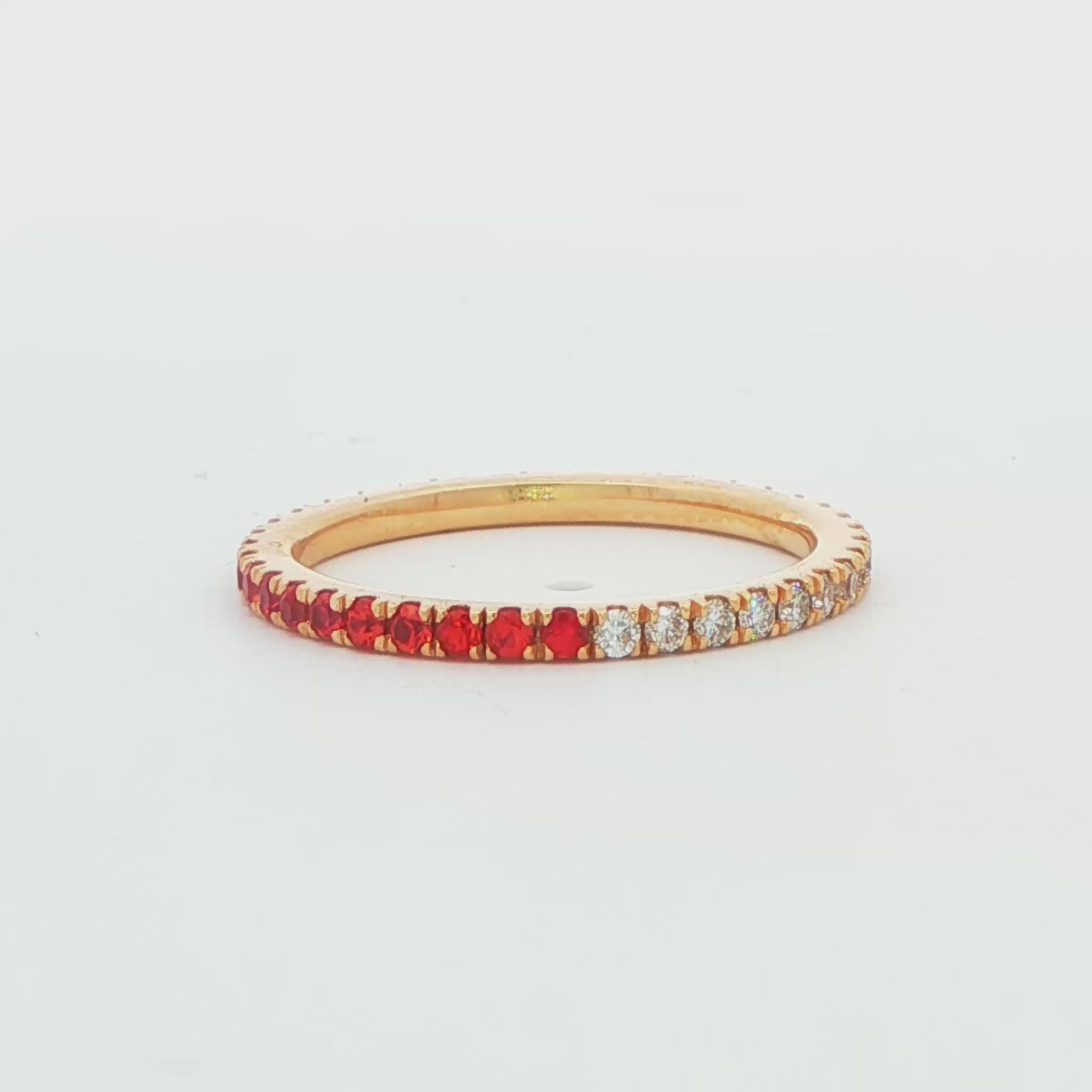 Half Diamond Half Orange Sapphire Eternity Band