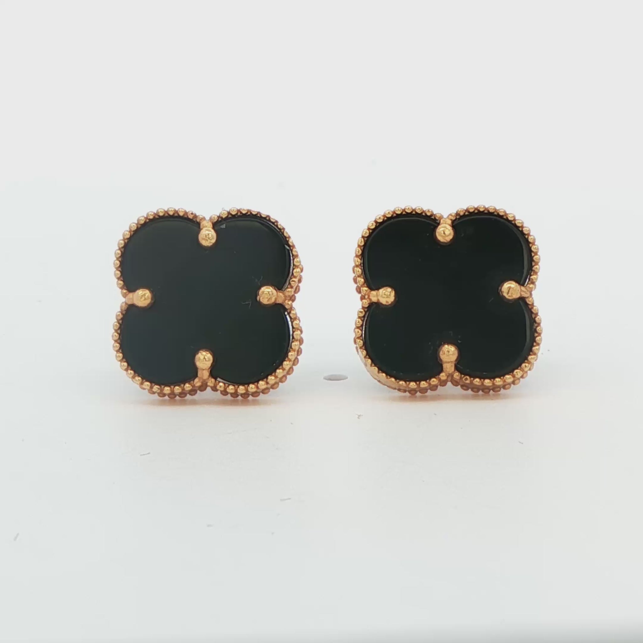 Black Clover Stud Earrings