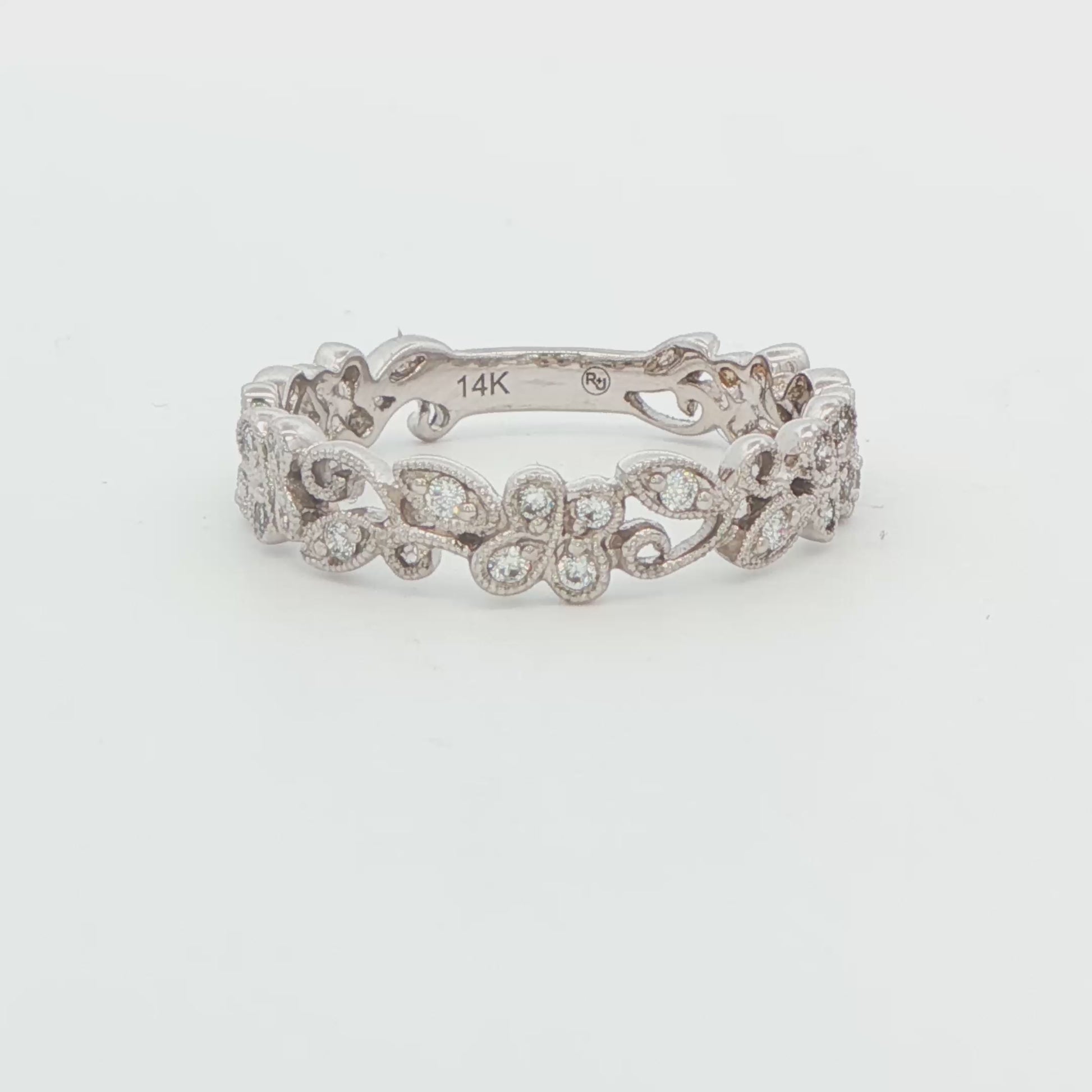 Diamond Floral Wedding Band