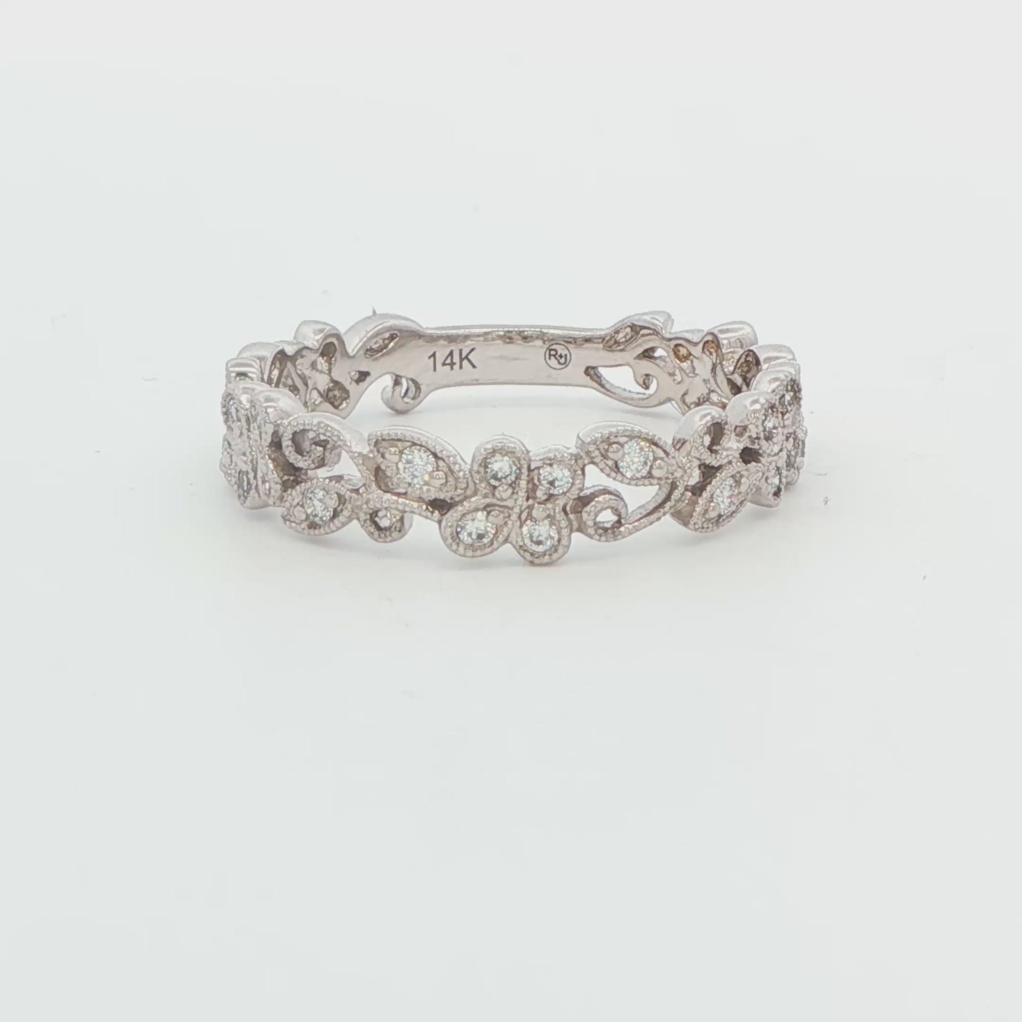 Diamond Floral Wedding Band