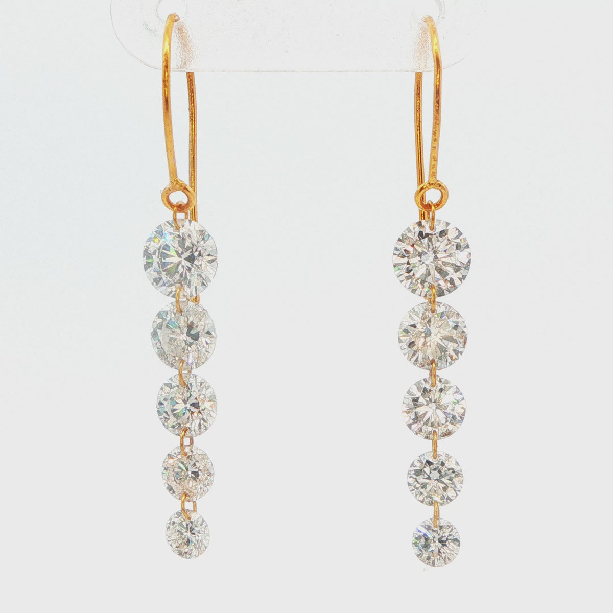 14K Yellow Gold Lab-Grown Diamond Drop Earrings 