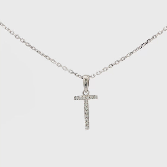 Diamond Initial T Necklace