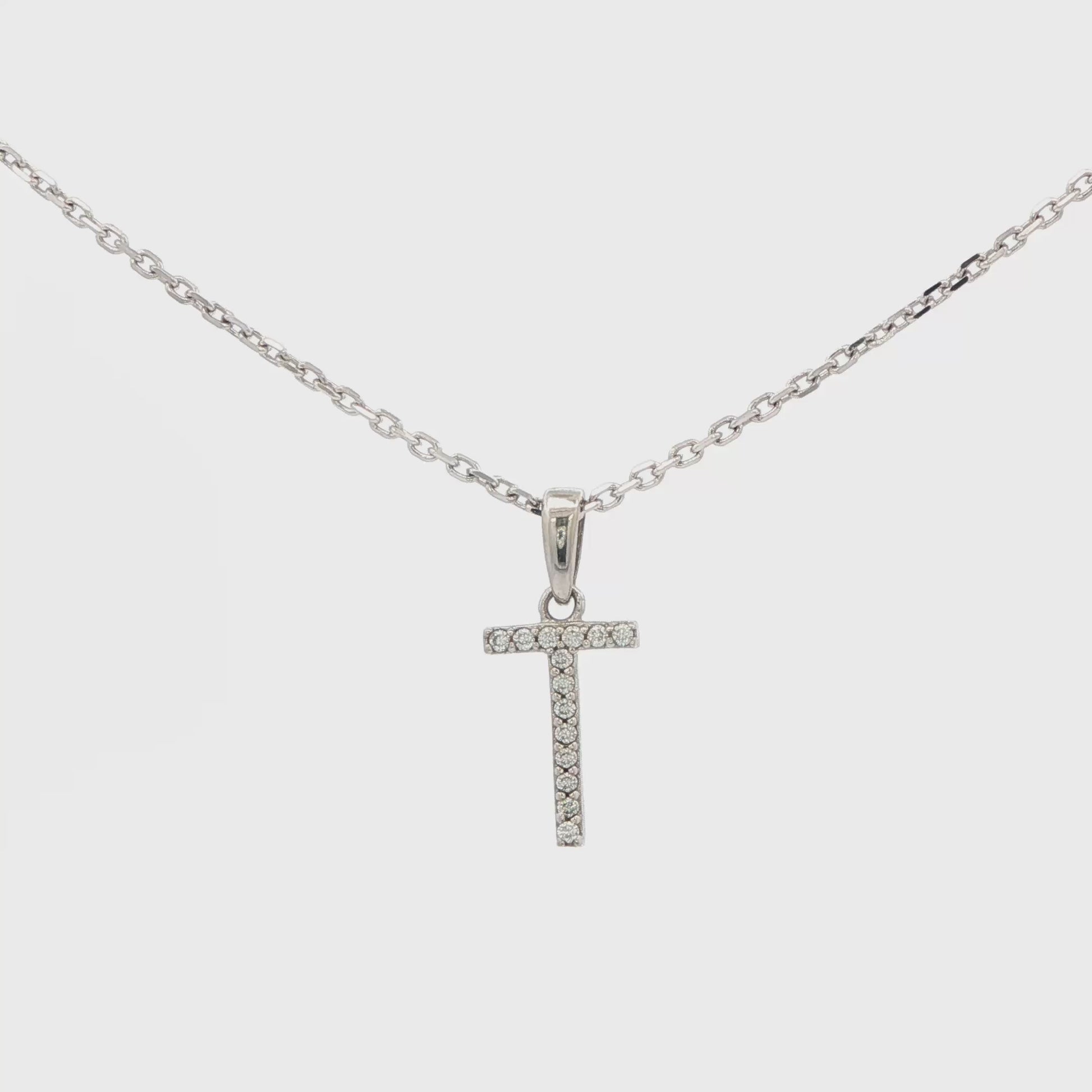Diamond Initial T Necklace
