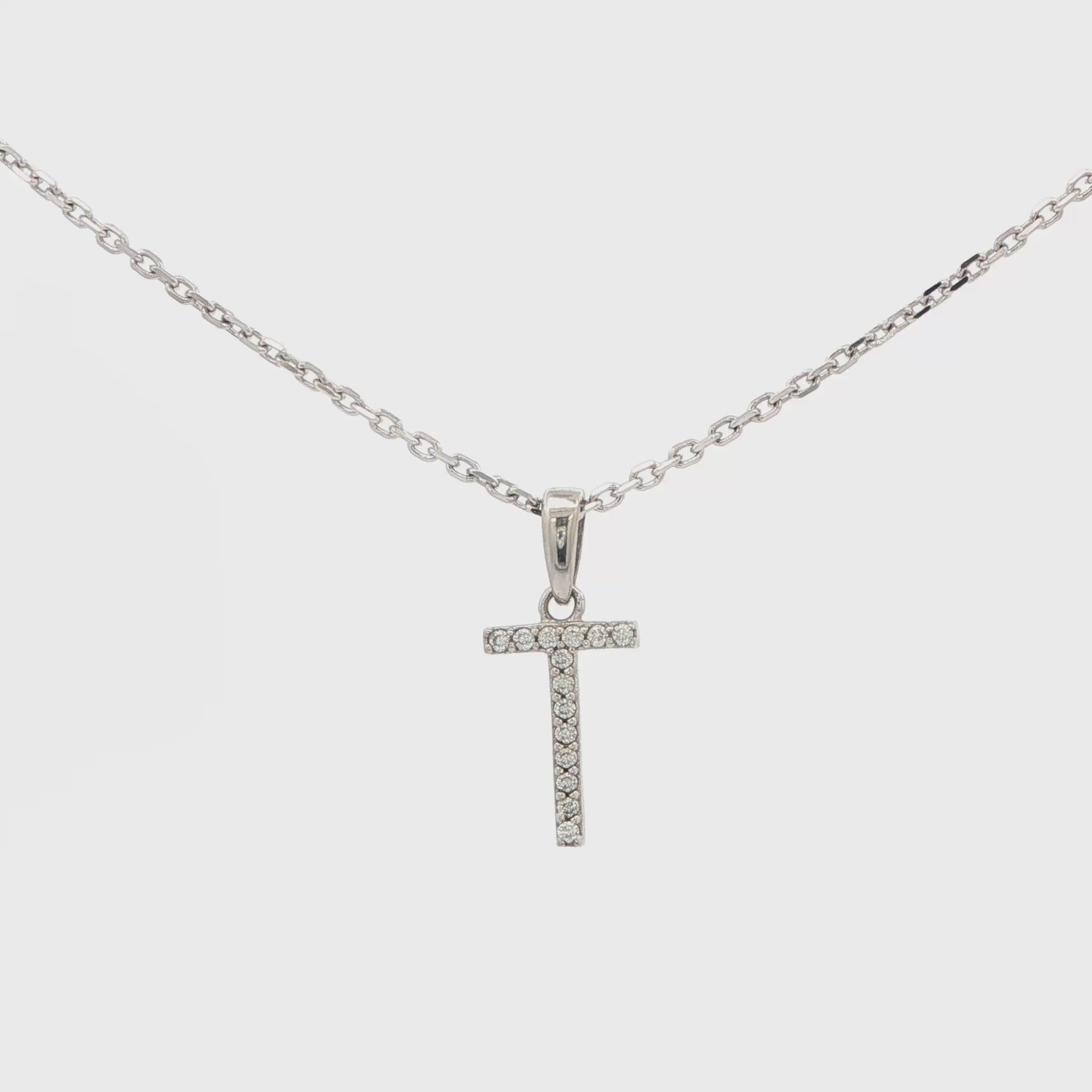 Diamond Initial T Necklace