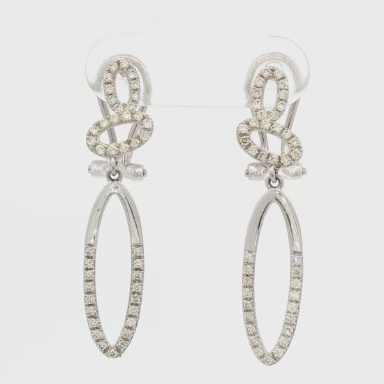 14K WG DIAM DANGLE FASHIO EARR AT .42 CTTW
