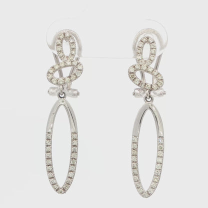 14K WG DIAM DANGLE FASHIO EARR AT .42 CTTW