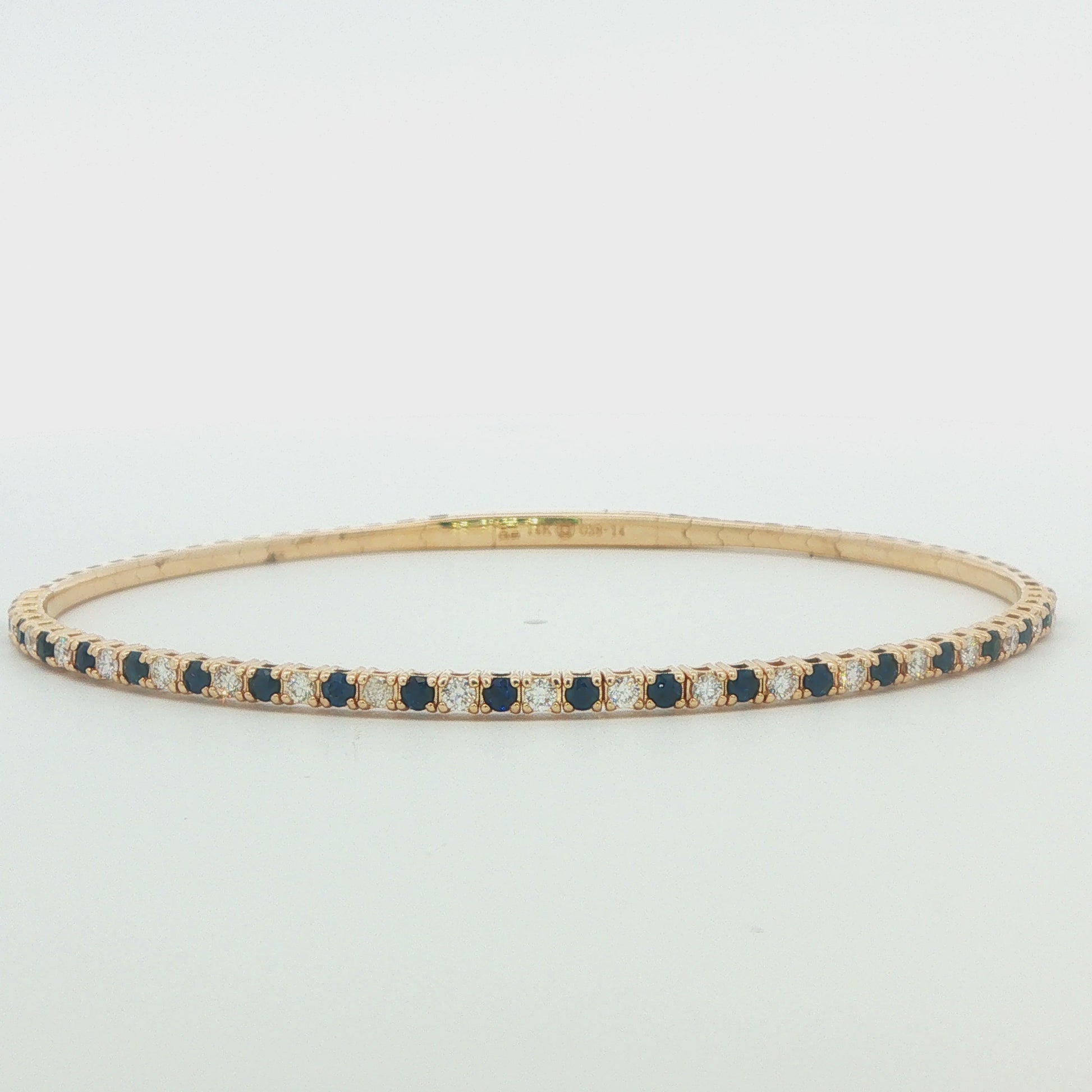 14K Yellow Gold Sapphire and Diamond Bracelet