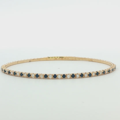 14K Yellow Gold Sapphire and Diamond Bracelet