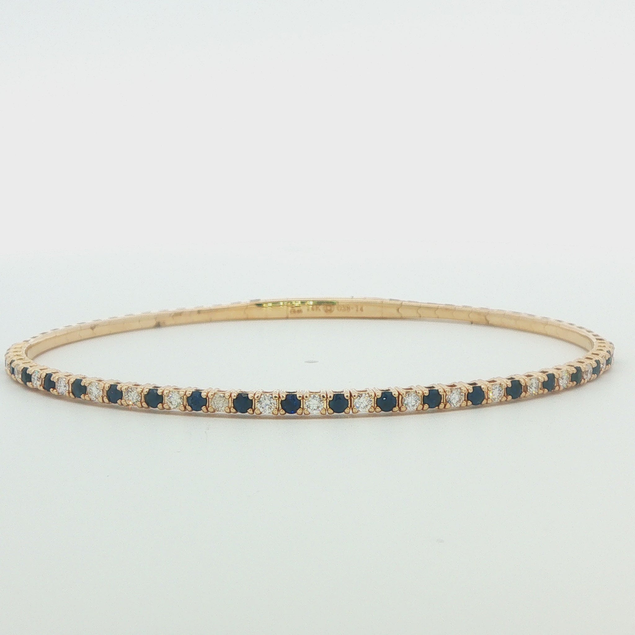 14K Yellow Gold Sapphire and Diamond Bracelet
