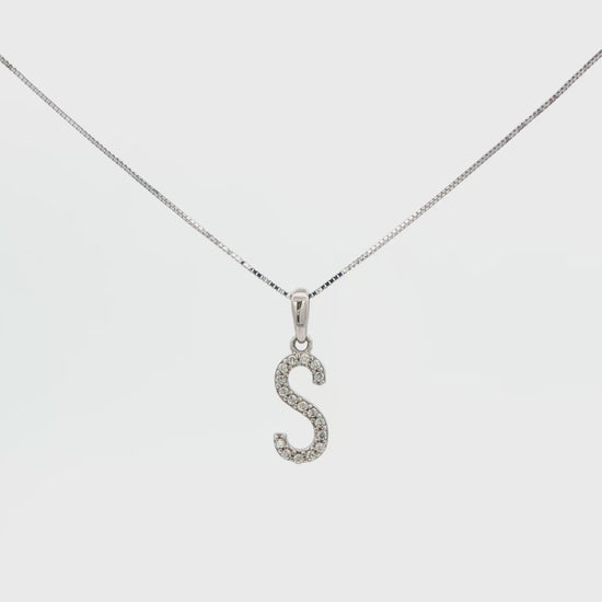 Diamond Initial S Pendant Necklace