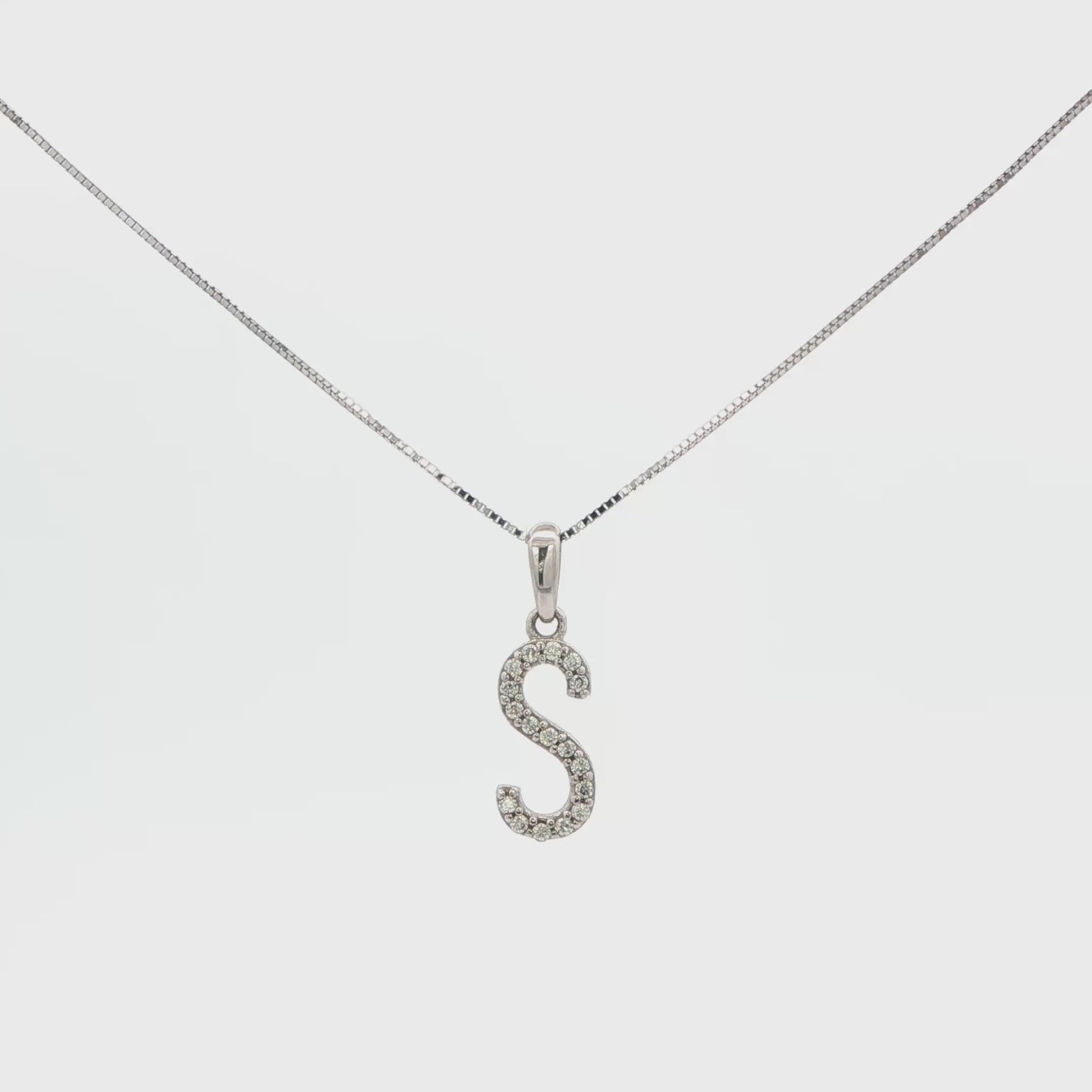 Diamond Initial S Pendant Necklace