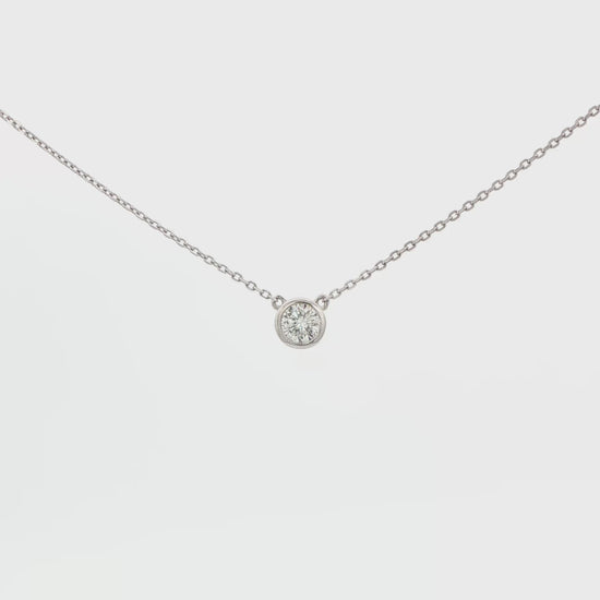 14K WG SOLITARE BEZEL NECK .21 CTTW 2
