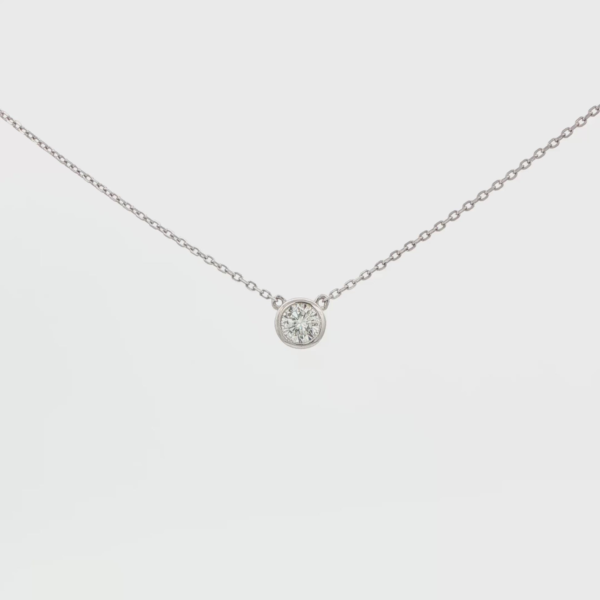 14K WG SOLITARE BEZEL NECK .21 CTTW 2