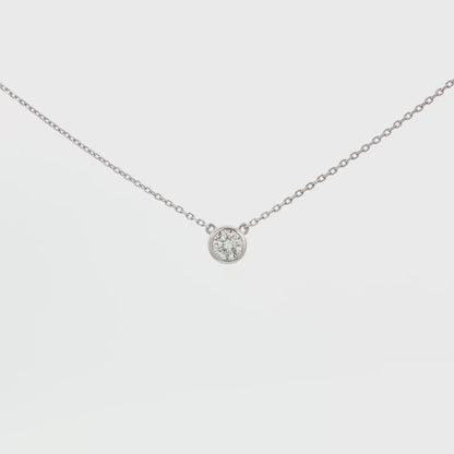 14K WG SOLITARE BEZEL NECK .21 CTTW 2