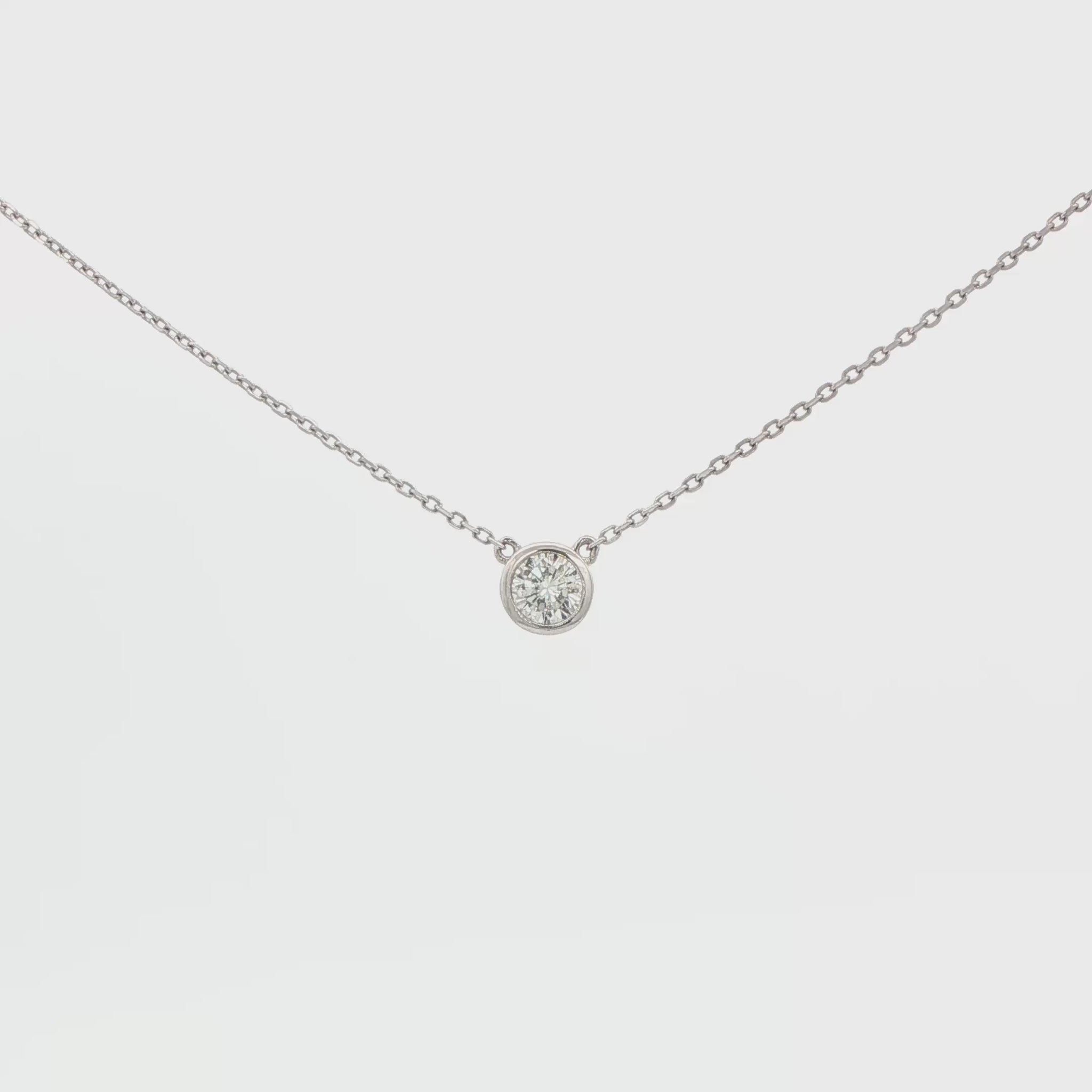 14K WG SOLITARE BEZEL NECK .21 CTTW 2