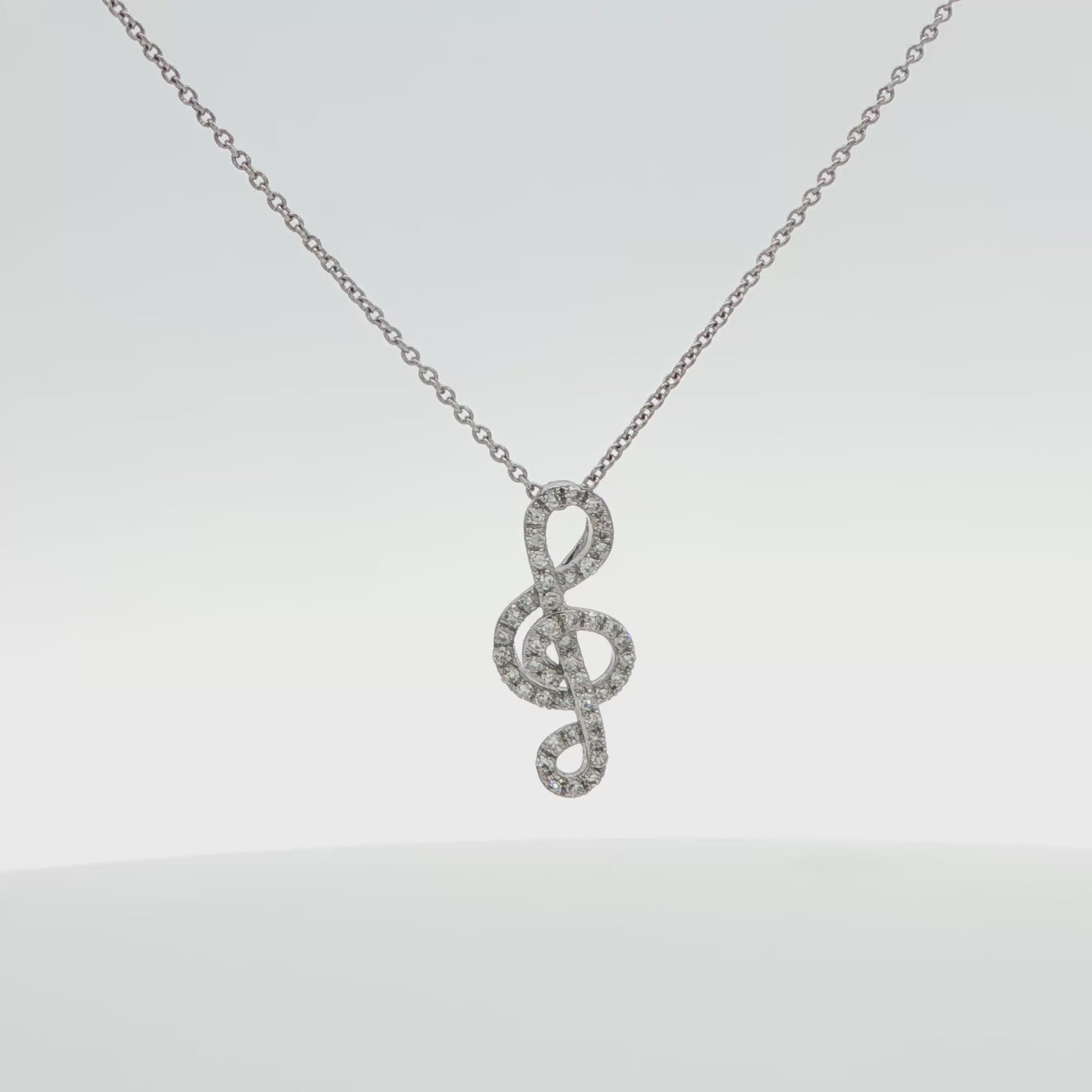 Diamond Music Note Necklace