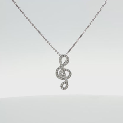 Diamond Music Note Necklace
