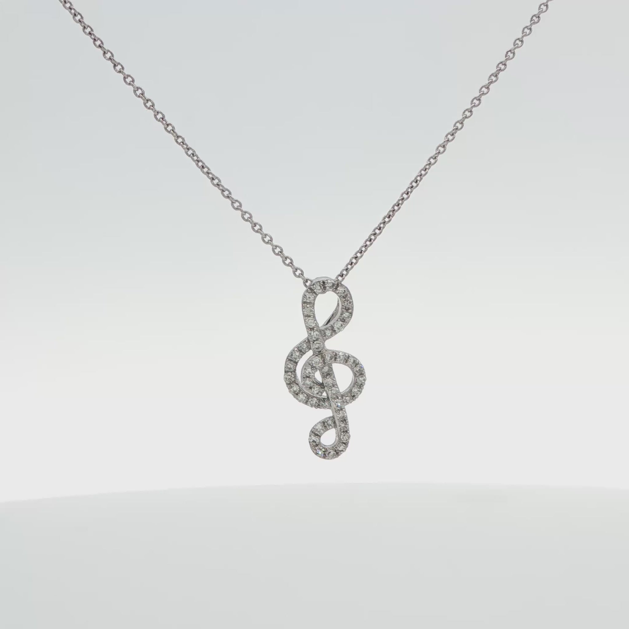 Diamond Music Note Necklace