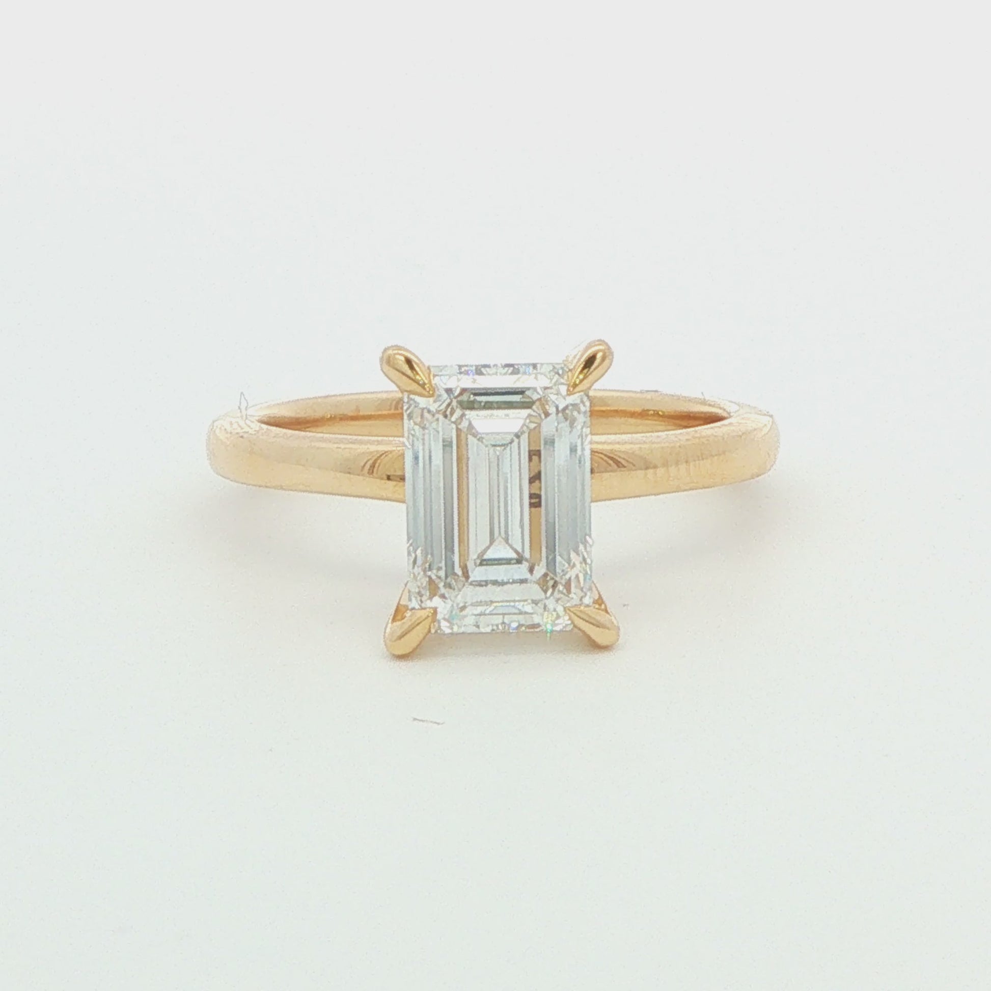Emerald-Cut Lab-Grown Diamond Solitaire Engagement Ring