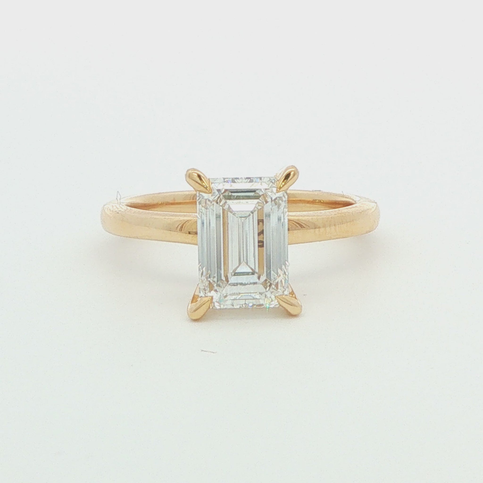 Emerald-Cut Lab-Grown Diamond Solitaire Engagement Ring