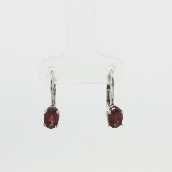 Garnet Lever-Back Earrings