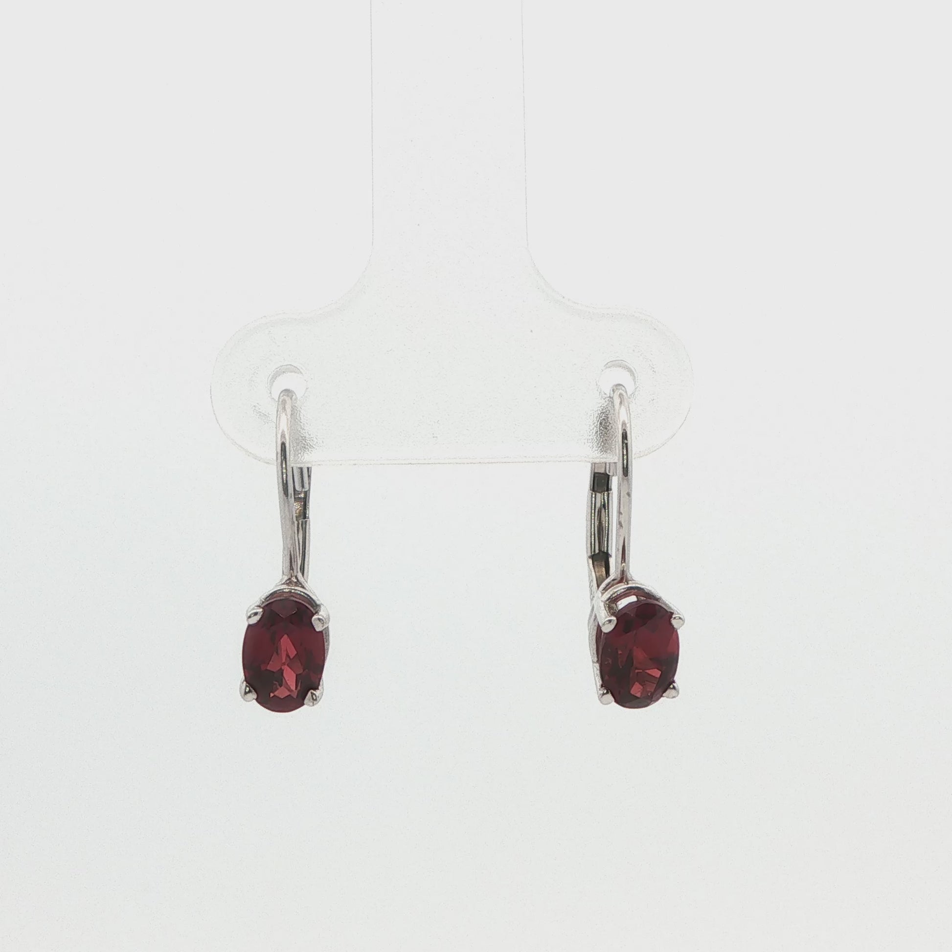 Garnet Lever-Back Earrings