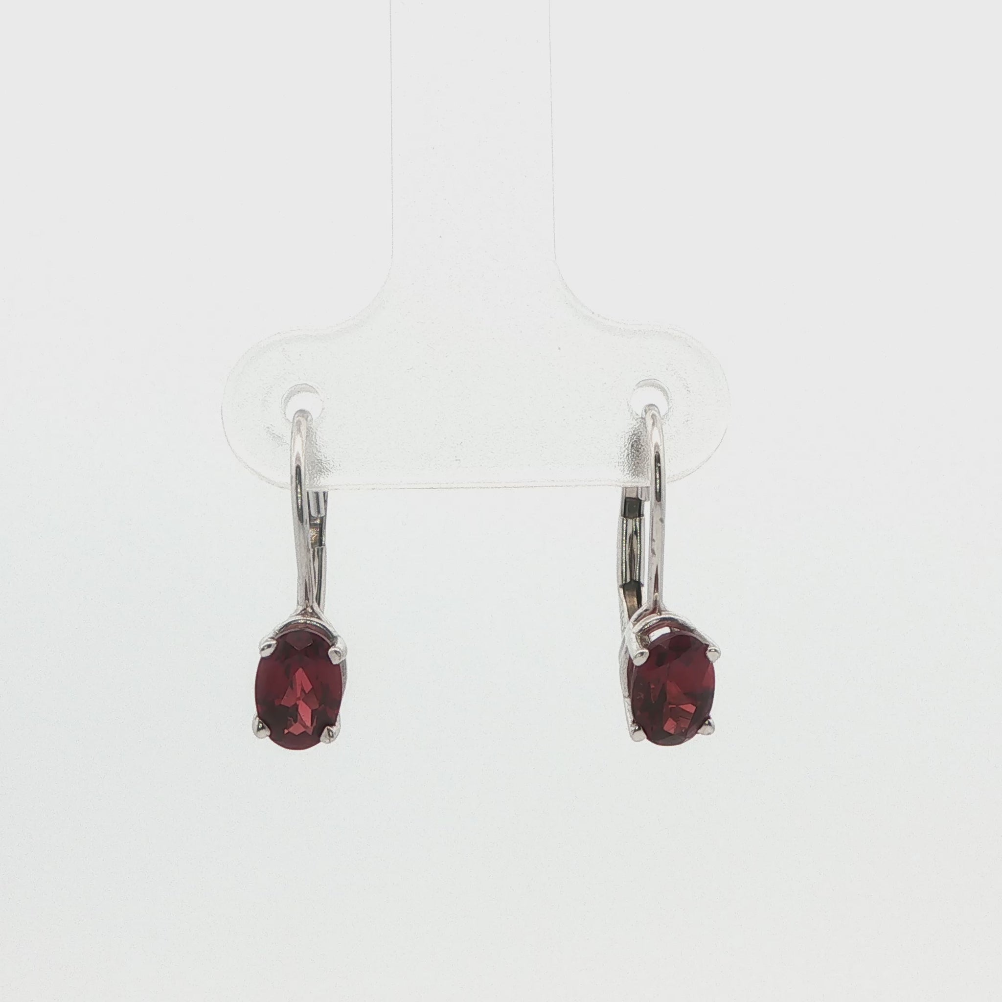 Garnet Lever-Back Earrings