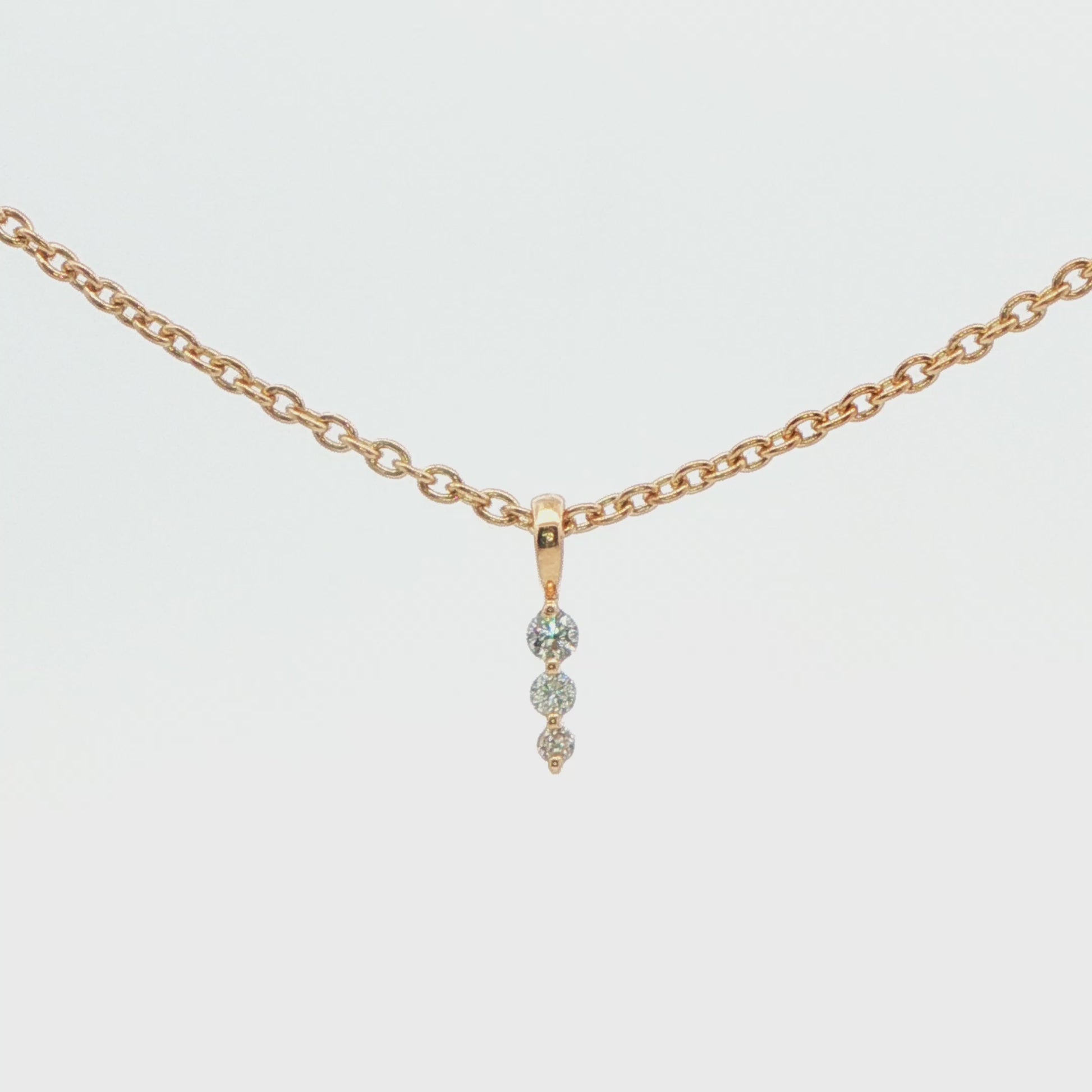 Three-Stone Diamond Drop Necklace