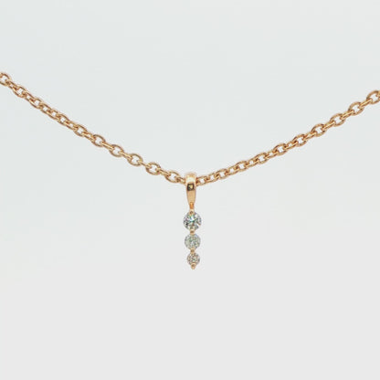 Three-Stone Diamond Drop Necklace