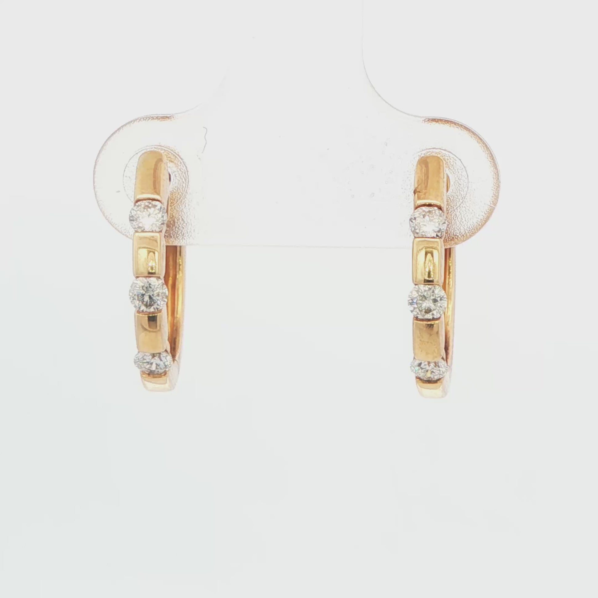 14K Yellow Gold Diamond Hoop Earrings