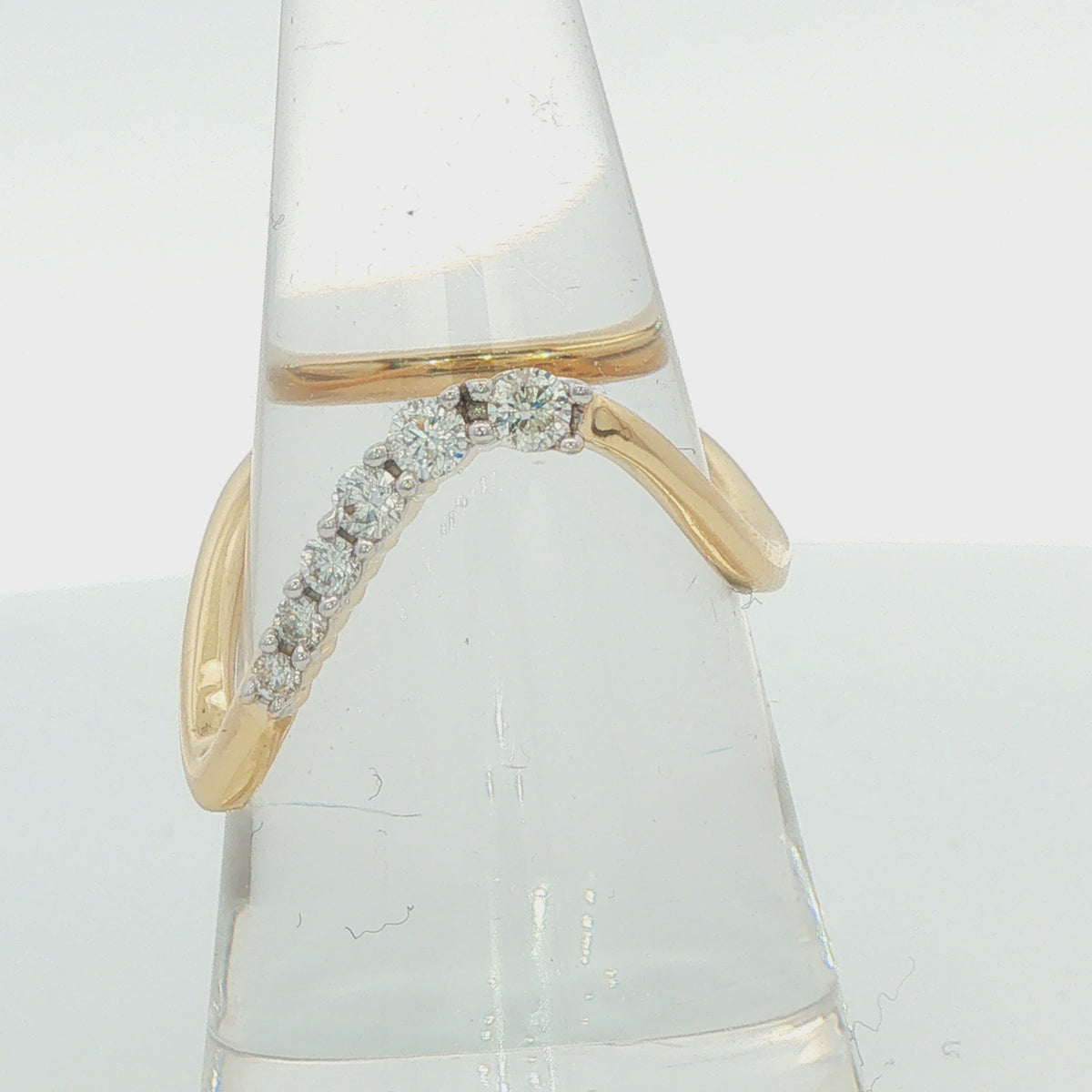 Diamond U-Shape Thumb Ring