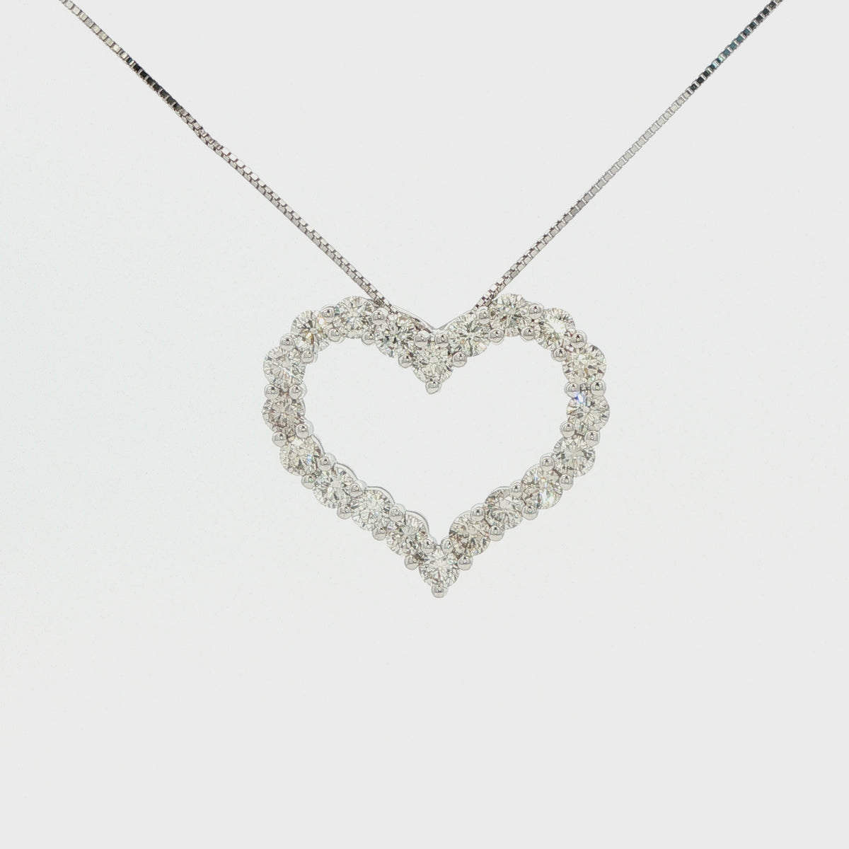 1.0 CTW Diamond Heart Necklace