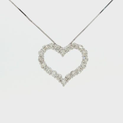 1.0 CTW Diamond Heart Necklace