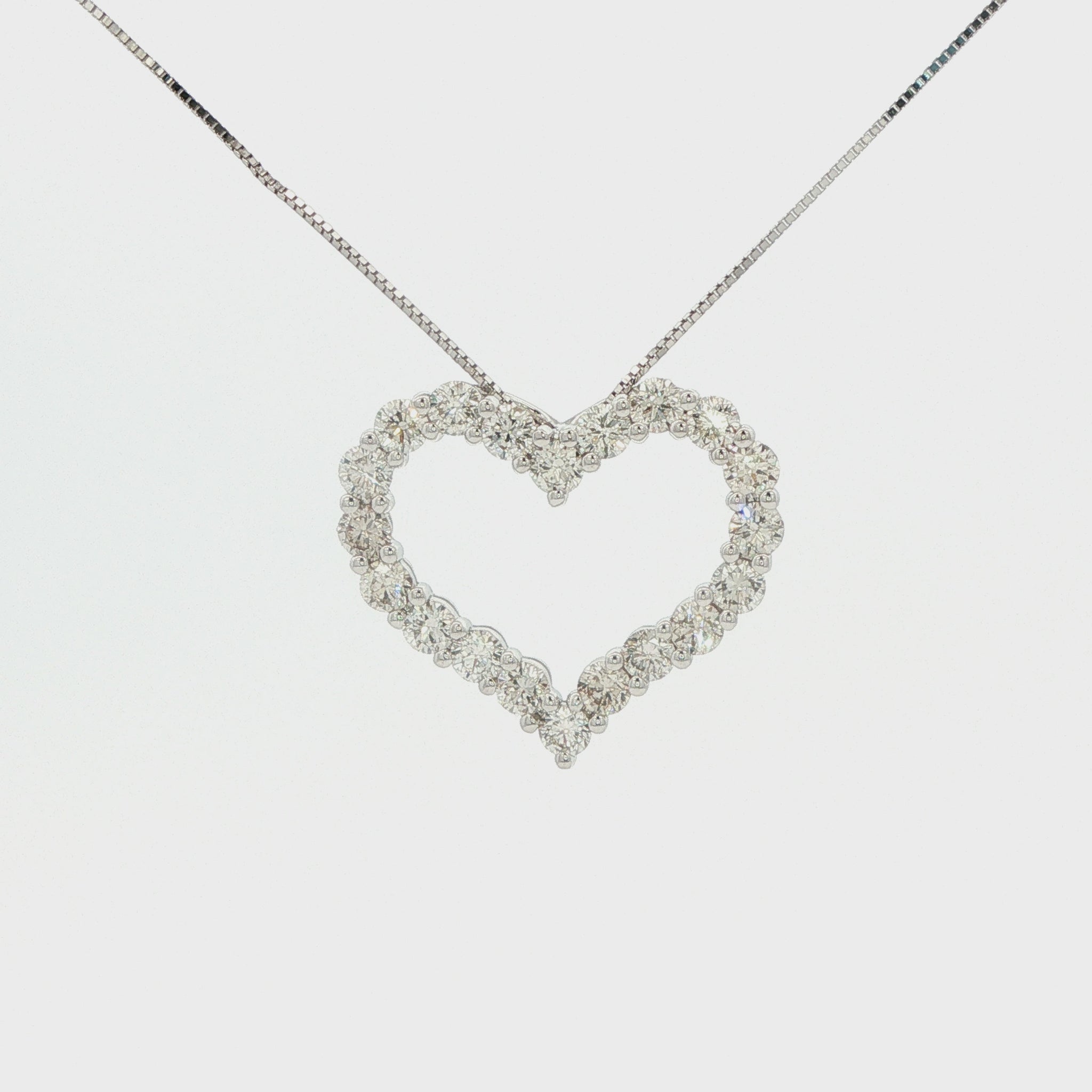 1.0 CTW Diamond Heart Necklace