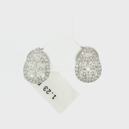 Pear Halo Diamond Earrings