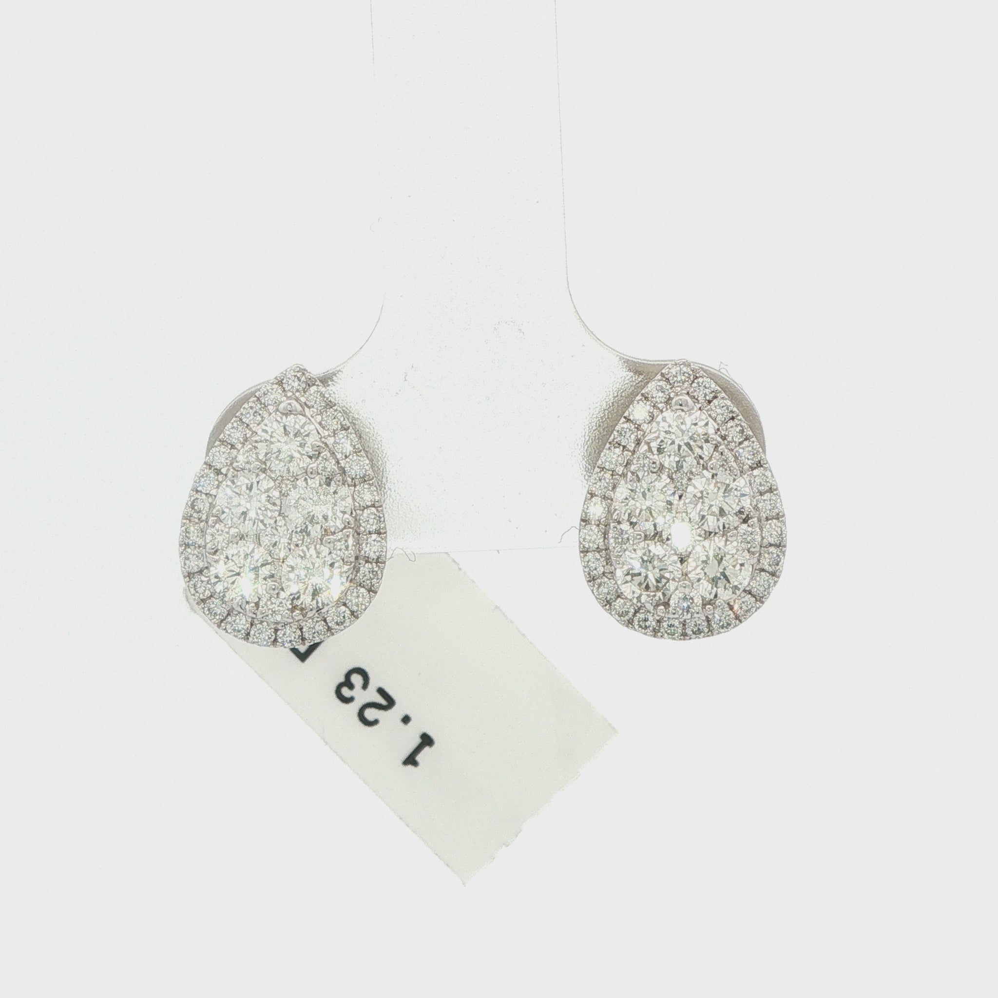 Pear Halo Diamond Earrings