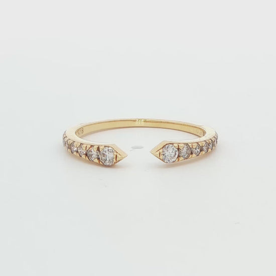 18K Yellow Gold Diamond Negative-Space Ring
