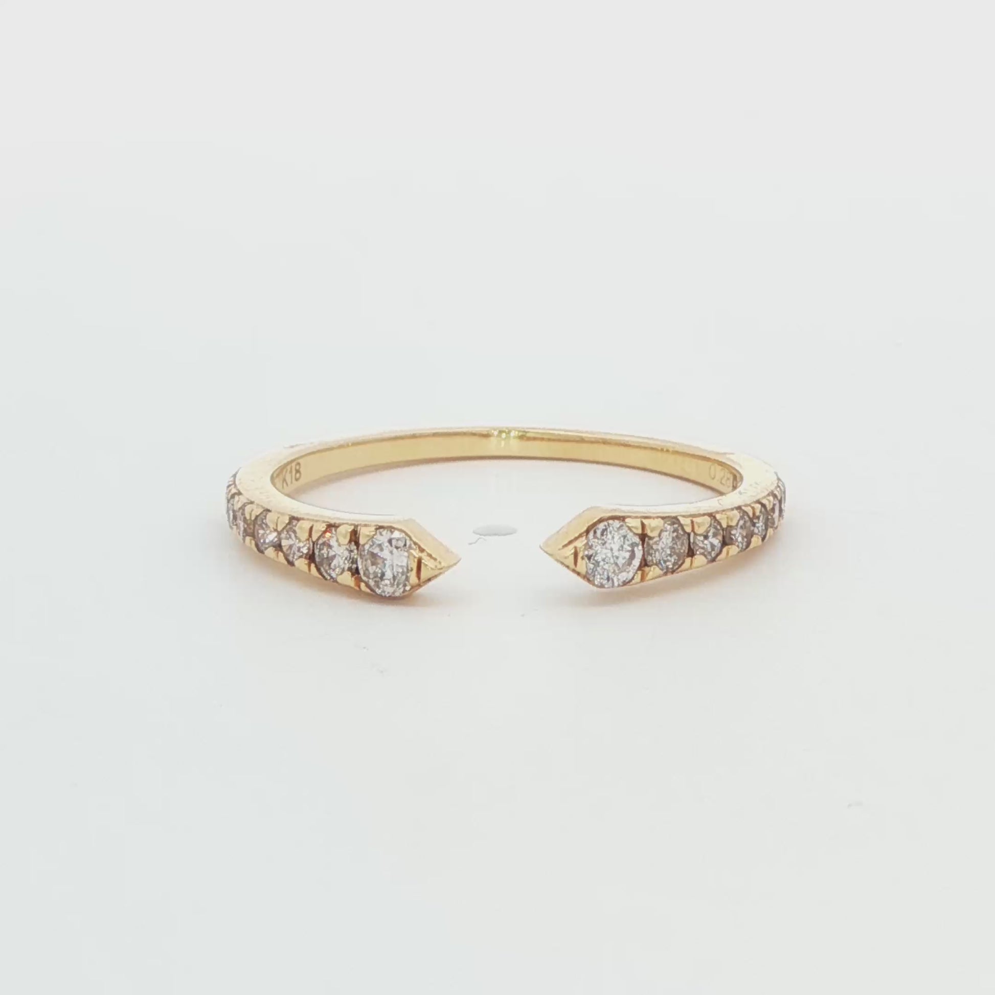 18K Yellow Gold Diamond Negative-Space Ring