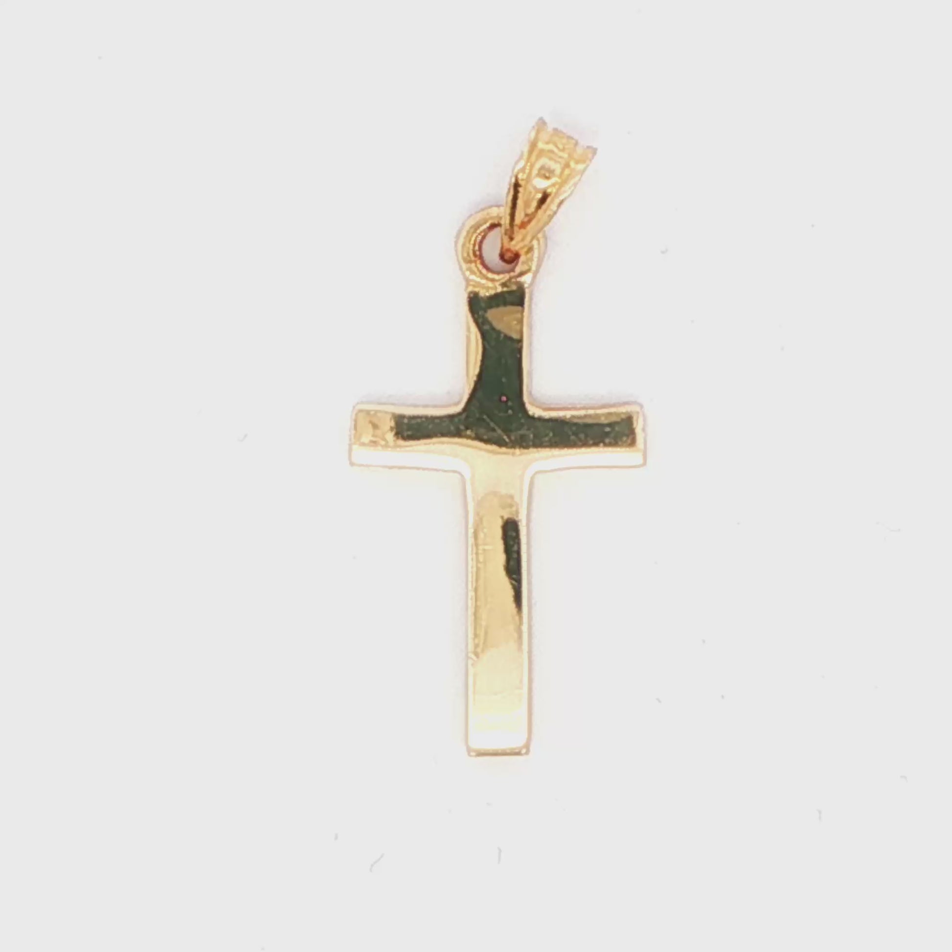 14K YG SOLID POLISHED CROSS 2.0G