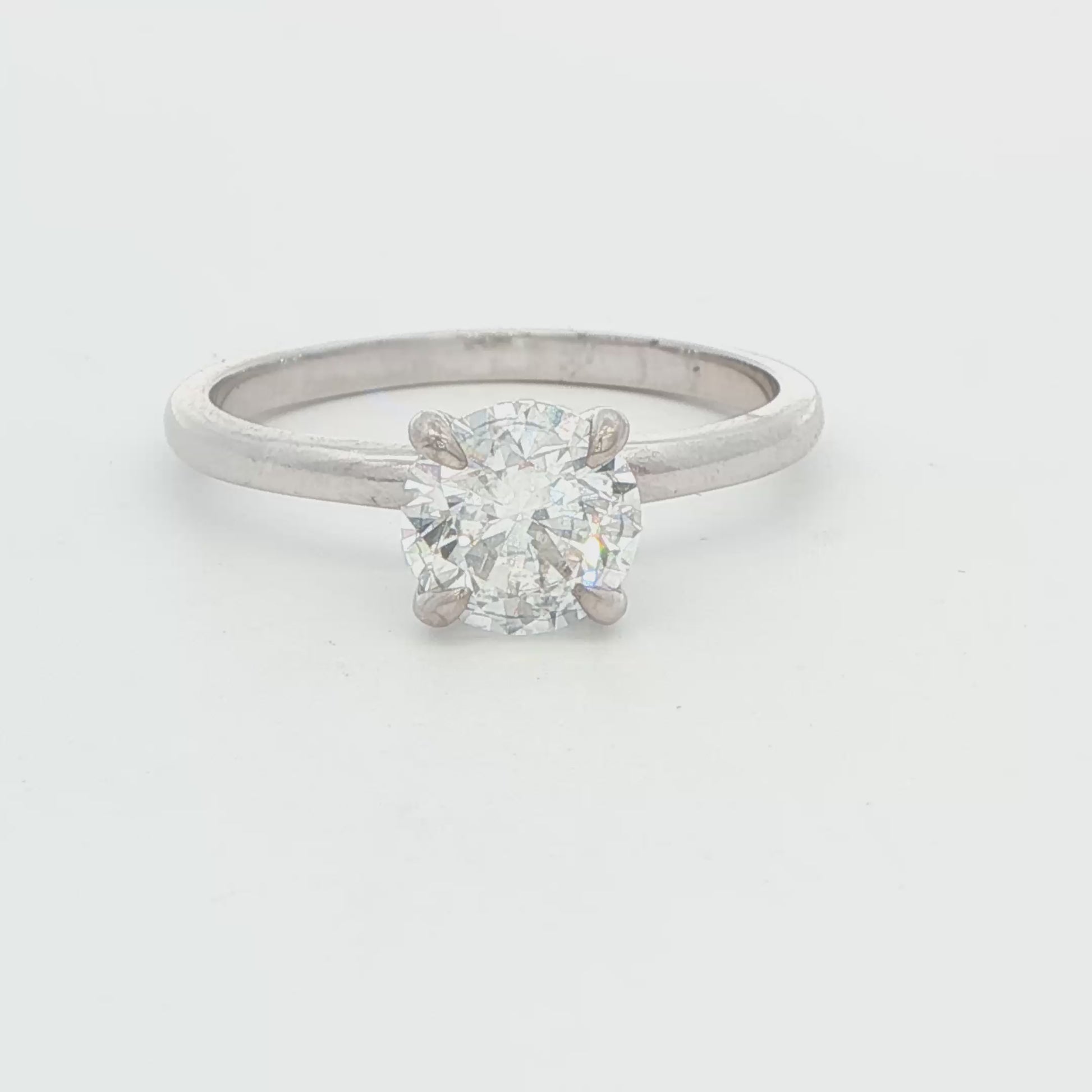 1.06 CT Diamond Engagement Ring 14K White Gold